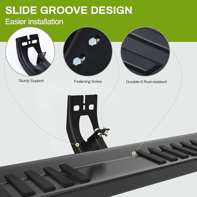 AUTOSAVER88 6 Inch Running Boards Compatible with 2024-2026 Tacoma Double Cab/Crew Cab, Step Pad Design, Stainless Steel Side Steps Nerf Bar