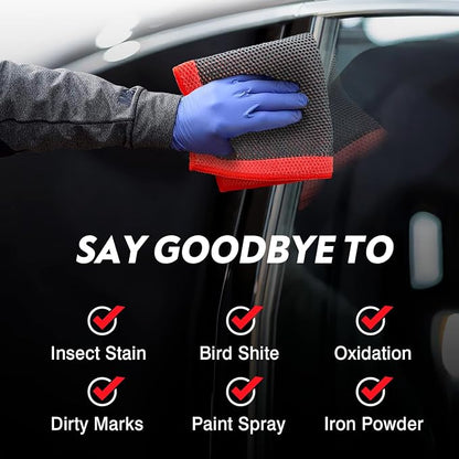 ARTIPOLY Clay Decontamination Towel - Professional Detail Products - Proven Cleaning & Release of Paint Contaminants; Increase Wax & Sealant Bond; Enhance Paint Gloss & Color; Fine Grade (12x12inches)