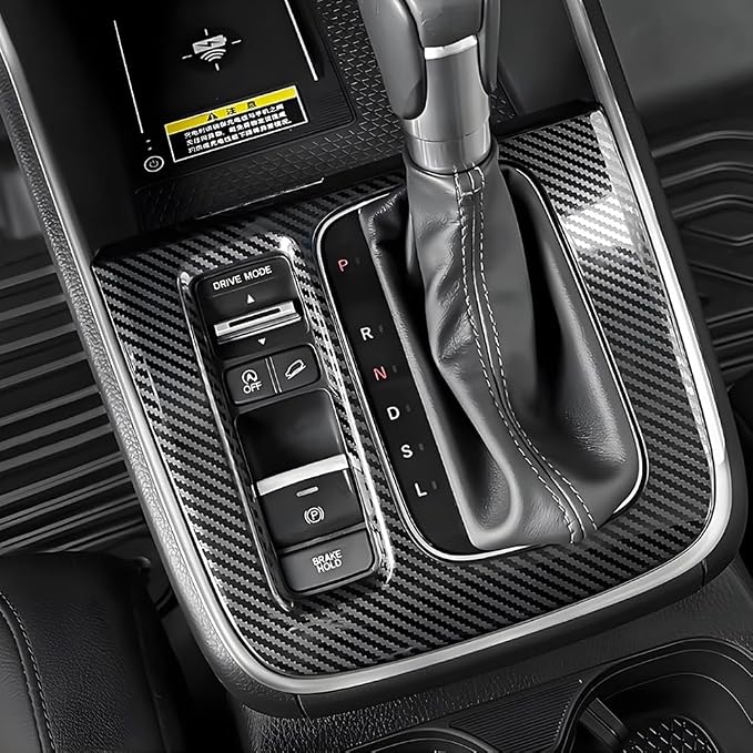 Car Central Control Gear Shift Panel Trim Cover for Honda CRV 2023 2024 2025 2026 and Honda CR-V Hybrid 2023-2026 Auto Interior Decor Accessories Center Console Protection Frame Carbon Fiber Style