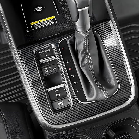 Car Central Control Gear Shift Panel Trim Cover for Honda CRV 2023 2024 2025 2026 and Honda CR-V Hybrid 2023-2026 Auto Interior Decor Accessories Center Console Protection Frame Carbon Fiber Style