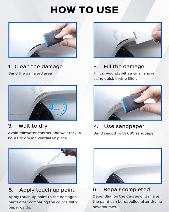 Mineral White(A96) for BMW Car Touch Up Paint Kit,Exact Match Car Scratch Repair Touch Up Paint Kit (Mineral White Metallic Tricoat for 2/3/5 Series/X1/2020 X2/18 X3/X4)