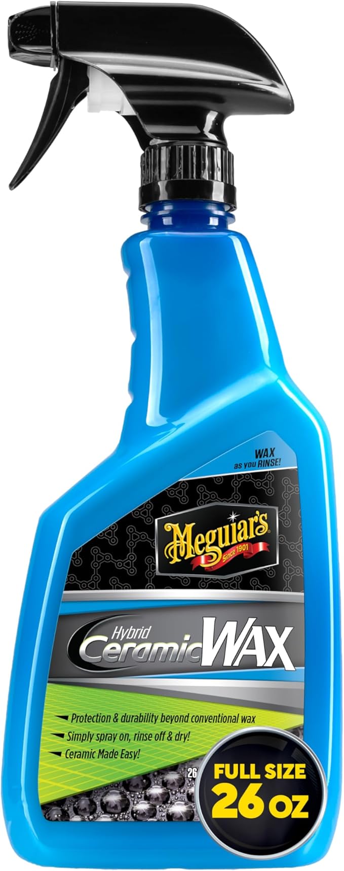 Meguiar's Hybrid Ceramic Wax, Easy-to-Use Spray Wax for Car Detailing with the Superior Protective Power of Advanced SiO2 Hybrid Barrier Technology, 26 Oz Spray Bottle (Pack of 6)