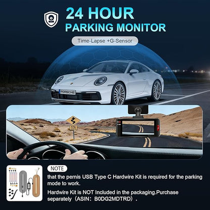 PERNIS 4K Dash Cam Front and Rear, STARVIS 2 IMX675 Sensor, HDR Super Night Vision, 24H Parking Mode,5.8GHz WiFi-20MB/s Fast Download with APP, Dash Camera for Cars with ADAS, 3.16" LCD(DS315 Plus)