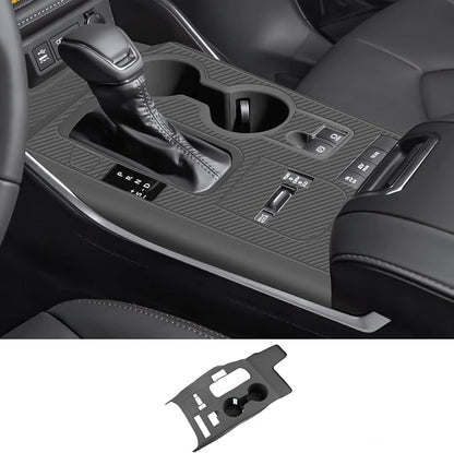 Temmis Center Console Silicone Organizer with Cup Holder for Toyota Highlander 2020-2022 (Hybrid Version), Full-Wrap Center Consel Electrostatic adsorption Cover for Highlander-Black
