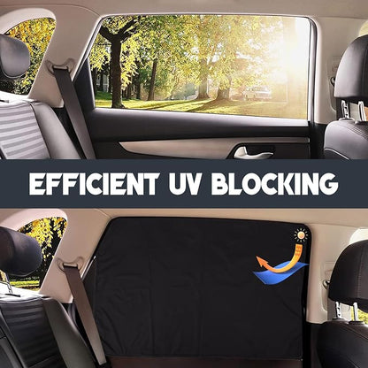 ZATOOTO Car Window Shades - 2 Pcs Black Silk Side Front Protection Covers - Magnetic Privacy Sun Shades Curtain Keeps Cooler for Baby Kids Sleeping