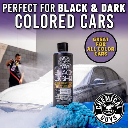 Chemical Guys Black Light Hybrid Radiant Finish Car Wash Soap and Superior Surface Cleanser 2 Pack (2 X 16 Fl. Oz.) - Gloss Enhancing pH Balanced Formula for Maximum Shine