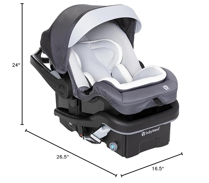 Baby Trend Secure-Lift Infant Car Seat, Dash Grey – Compact Lightweight Carrier, Infant Comfort Cushioning, Adjustable Harness Fit