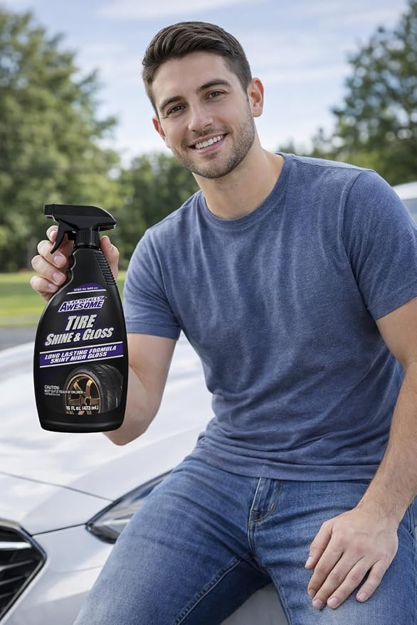 Tire, Shine & Gloss Spray Awesome - Premium Tire Dressing that Delivers a Lasting High Gloss Wet Look and is Easy to Use; Advanced Tire Shine that Bonds for a Long-Lasting Finish, 16 Oz Spray (1 pack)