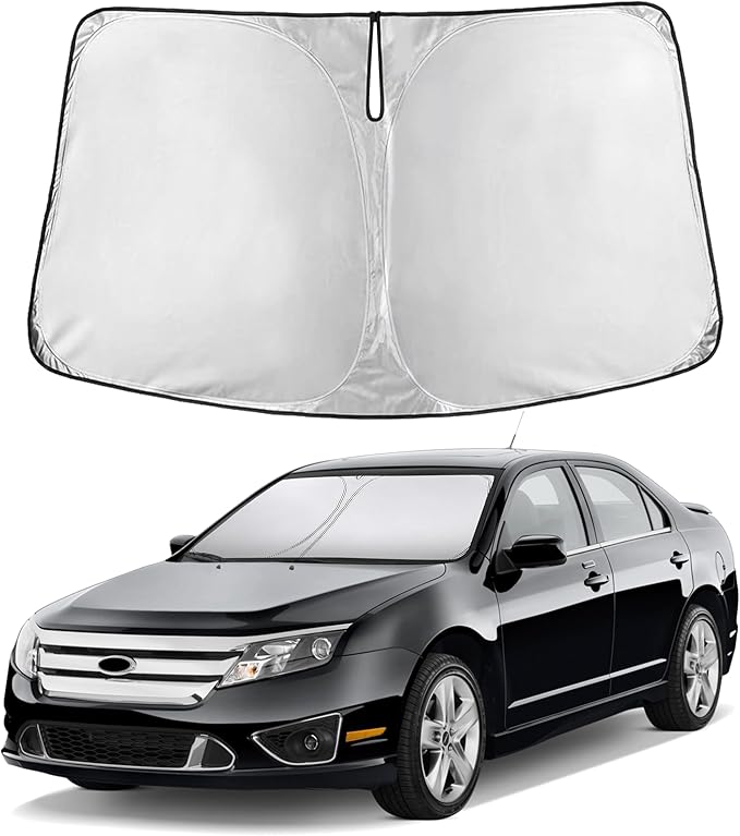 EcoNour Windshield Sunshade Compatible for Ford Fusion 2006-2010 2011 2012, Sun Visor for Front Windshield & Window Sun Shade Cover, UV Heat Blocker & Protector, Car Accessories