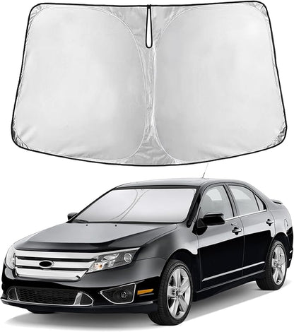 EcoNour Windshield Sunshade Compatible for Ford Fusion 2006-2010 2011 2012, Sun Visor for Front Windshield & Window Sun Shade Cover, UV Heat Blocker & Protector, Car Accessories