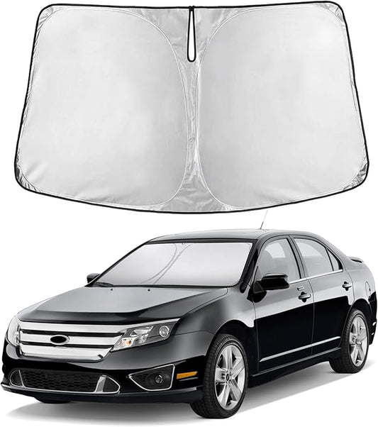 EcoNour Windshield Sunshade Compatible for Ford Fusion 2006-2010 2011 2012, Sun Visor for Front Windshield & Window Sun Shade Cover, UV Heat Blocker & Protector, Car Accessories
