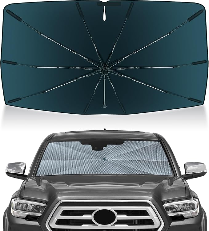 Autorder Windshield Sun Shade Umbrella for 2016-2026 Toyota Tacoma Accessories,Upgraded Ice Crystal Material,Easy Setup Umbrella Sunshade for Car Windshield,100% Sun Blocking