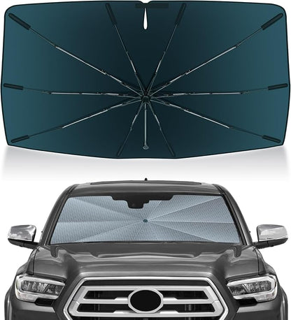 Autorder Windshield Sun Shade Umbrella for 2016-2026 Toyota Tacoma Accessories,Upgraded Ice Crystal Material,Easy Setup Umbrella Sunshade for Car Windshield,100% Sun Blocking