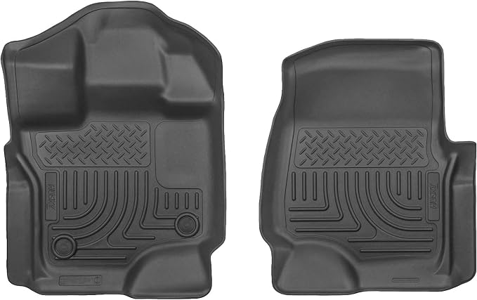 Husky Liners Weatherbeater Floor Mats | Fits 2015-2026 Ford F-150, 22-25 Lightning, SuperCrew (Crew Cab) & SuperCab (EXT Cab) | Front Row, 2-pc Black - 18361