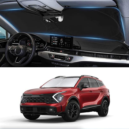 Custom Fit Sportage NQ5 Windshield Sunshade for 2022-2023 2024 2025 KIA Sportage Front Window Shades Cover for Windshield Sun Visor Protector Reflector Block Heat and Sun Protection Cooler Accessories