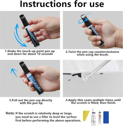 SWP Snow White Pearl Touch Up Paint for Kia Exact Match, Car Paint Scratch Repair kit, 2 in 1 Scratch Remover Pen with Color-Matched Rapid Drying of Paint Coating