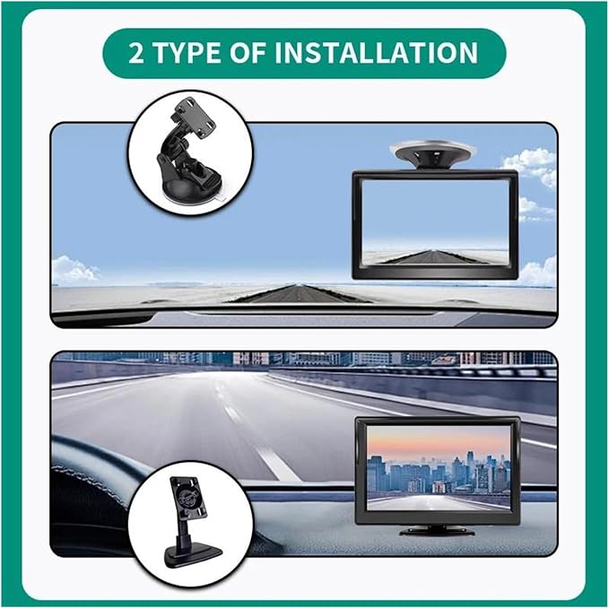 Reversing Camera Kit for Master 3 5-inch TFT LCD Car Dual Bracket Monitor with Brake Light Rear Waterproof Reverse Camera