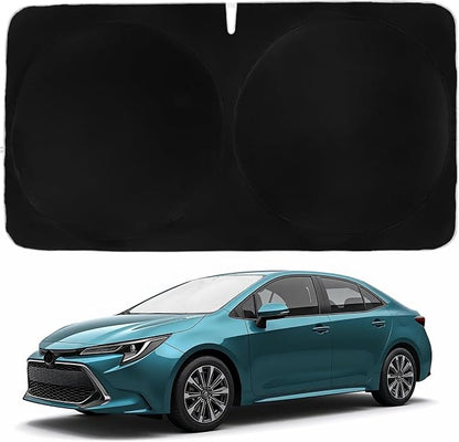 Windshield Sun Shade | Compatible for Toyota Corolla (2020-2026) | Certified 99.87% UVB & 99.02% UVA Car Sun Shade. Award Winning Sunshade - Patented Technology | Car Shades by Kinder Fluff