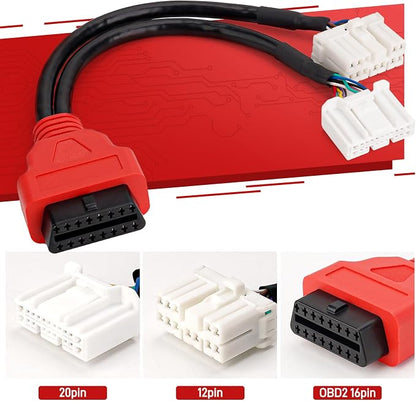 TCAN003 Splitter Diagnostic Cable Adapter for Tesla Model 3, Y, S, X,OBD2 Connector Work Scanner for MaxiSys Ultra Elite II PRO MS909,20 Pin+12 Pin to 16 Pin OBDII Adapter (2-in-1 12pin+20pin)
