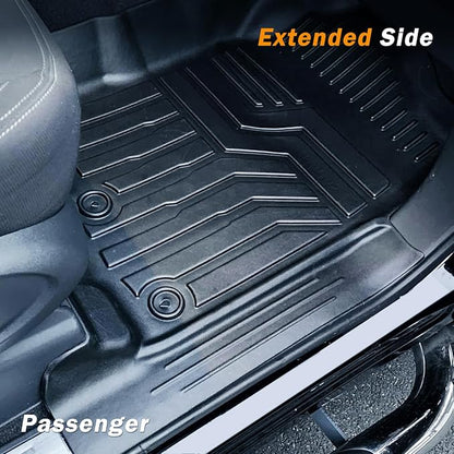 KUST Custom Fit Floor Mats for 2017-2024 Nissan Titan / 2016-2024 Nissan Titan XD Crew Cab (with Rear Under Seat Organizer) All Weather Floor Liners 5D 1st & 2nd Row Carpet Liners Black