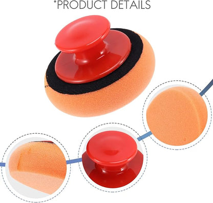 6Pcs/Set Car Wax Wash Polish Pad Sponge Cleaning Foam Kit Microfiber Applicator Pads with Gripper Handle Car-Styling