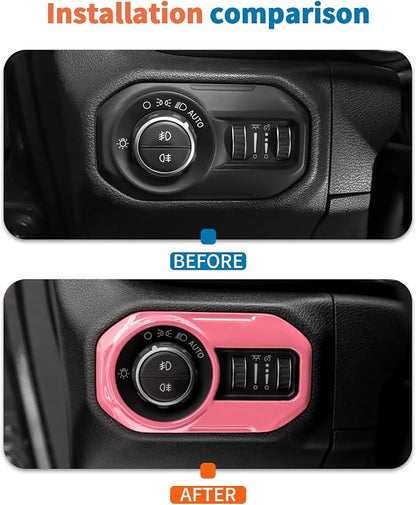 JeCar 11pcs Pink Interior Trim Kit for 2024 2025+ Jeep Wrangler JL JLU & Gladiator JT