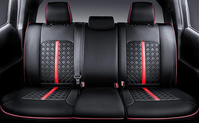 Carlimeki Leather Seat Covers Custom Fit for Tacoma Gen 3rd (2016-2023) Double & Crew Cab, for SR, SR5, Limited, TRD Pro, TRD Sport, TRD Off-Road, Trail Special Edition - Fully Covered