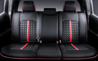 Carlimeki Leather Seat Covers Custom Fit for Tacoma Gen 3rd (2016-2023) Double & Crew Cab, for SR, SR5, Limited, TRD Pro, TRD Sport, TRD Off-Road, Trail Special Edition - Fully Covered