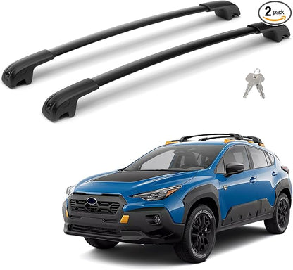 FLYCLE 300Lbs Lockable Roof Rack Crossbars Compatible with 2024 2025 2026 Subaru Crosstrek Wilderness, Heavy Duty Aluminum Anti-Corrosion Cross Bar Fit Luggage Luggage Kayaks Bicycles Snowboard