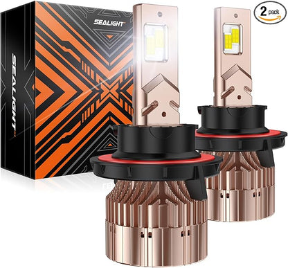 SEALIGHT 9008 Bulbs 40000LM Brighter or 9008 Fog Bulb, X6S 9008 Bulbs with 6000K Eye-protection Daylight, 5 Min Plug and Play, Pack of 2