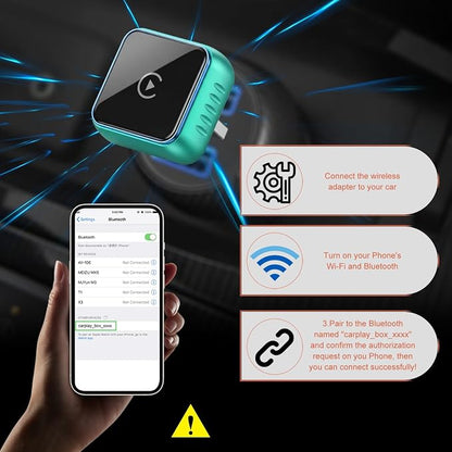 Wireless CarPlay Adapter Compatible with Apple CarPlay 2026 Upgraded Mini Design,USB/USB-C Plug and Play,Stable Low-Latency Connection for iPhone & Android