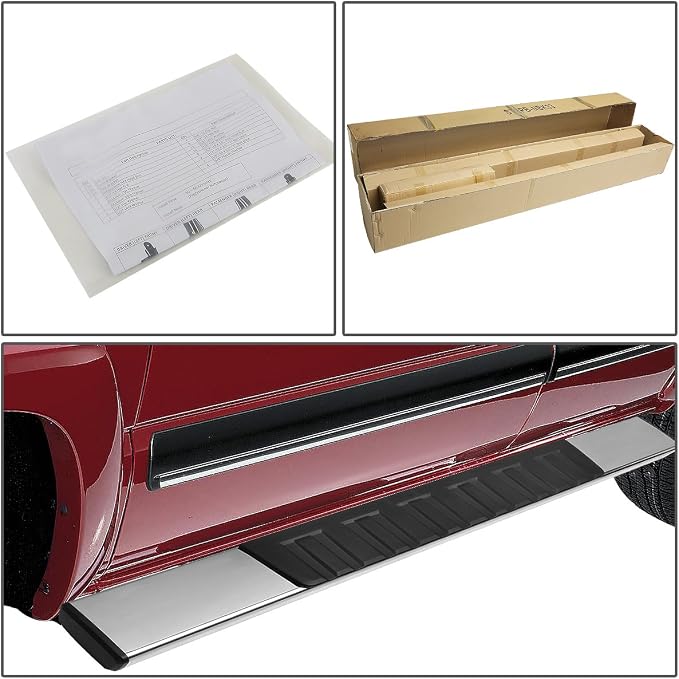 DNA Motoring 6" Running Boards Compatible with 07-18 Silverado 1500 2Dr, 07-19 Silverado/Sierra 2500HD 3500HD Standard Cab, Side Step Nerf Bars, STEPB-ZTL-8019