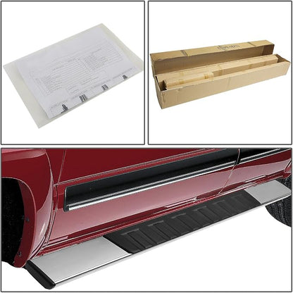 DNA Motoring 6" Running Boards Compatible with 07-18 Silverado 1500 2Dr, 07-19 Silverado/Sierra 2500HD 3500HD Standard Cab, Side Step Nerf Bars, STEPB-ZTL-8019