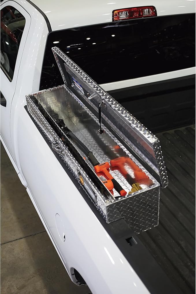 Northern Tool Side-Mount Truck Tool Box - Aluminum, Diamond Plate, Pull Handle Latch, 48in. x 11.5in. x 11in. Model Number 36012757