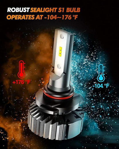 SEALIGHT 9005 9006 Bulbs 64000LM Fog light, 3 min Plug and Play, 1:1 Size, Pack of 4