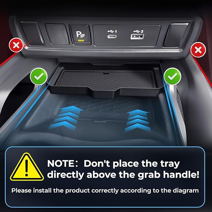 Center Console Organizer Compatible with Nissan Frontier 2026 2025 2024 2023 2022, Interior Accessories for Under Climate Controls Interior Storage Divider Tray for 2022-2026 Frontier, Black
