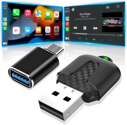 Wireless Carplay Adapter, Convert Wired to Wireless CarPlay, Compatible with CarPlay, Plug and Play, Type-C/USB, Suitable for 800+ Vehicles (Matte Black)