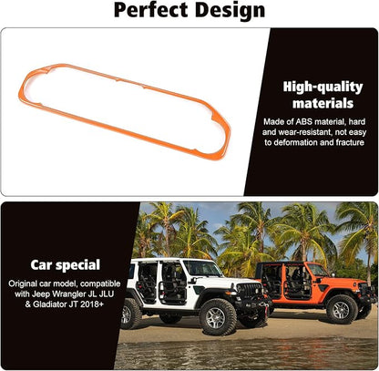 RT-TCZ Air Conditioning Dashboard Center Console Control Trim Panel Cover Interior Accessories Decoration Trim Kit for Jeep Wrangler JL JLU & Gladiator JT 2018-2022,Orange
