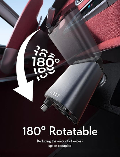 LISEN Retractable Car Charger USB C, [Upgraded 72W Max] | Car Accessories，Gifts for Men Women Him Her Car Charger for iPhone/Android Truck RV Electronics
