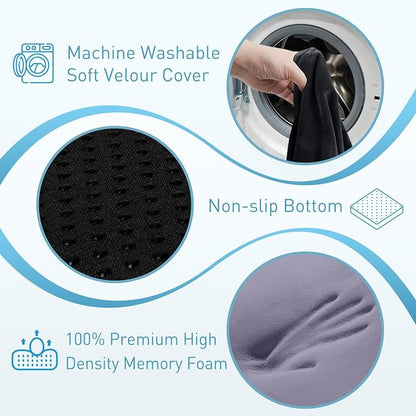 BlissTrends Extra Thick Seat Cushion for Office Chair & Car Seat, Black | Tailbone & Sciatica Relief, Ergonomic Support, High-Density Memory Foam, Comfort for Extended Sitting