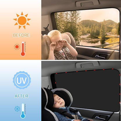 ZATOOTO Side Window Sun Shade - 4 Pack Car Window Covers 99% UV Light Block Car Curtains Magnetic Side Window Sun Shade Keeps Cooler for Breastfeeding, Taking a nap, Changing Clothes, Camping