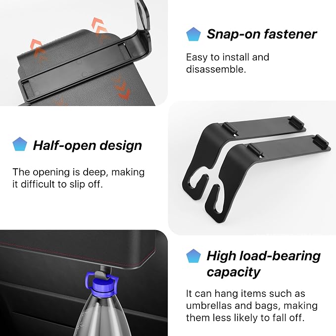 Car Seat Back Organizer, 3-in-1 Vehicle Backseat Storage Box with Cup Holder Tissue Box Trash Bin & Hooks, Multifunctional Auto Interior Headrest Organizer, Universal for SUV RV Truck (Brown)