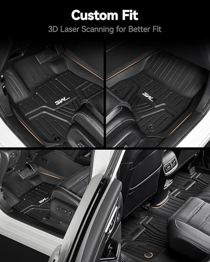 3W Floor Mats & Cargo Liner Fit for Honda Odyssey 2018-2025 2026 Mini Passenger Van, All Weather TPE Floor Liners 1st 2nd & 3rd Rows Car Mats and Trunk Liner Odyssey Car Accessories, Black