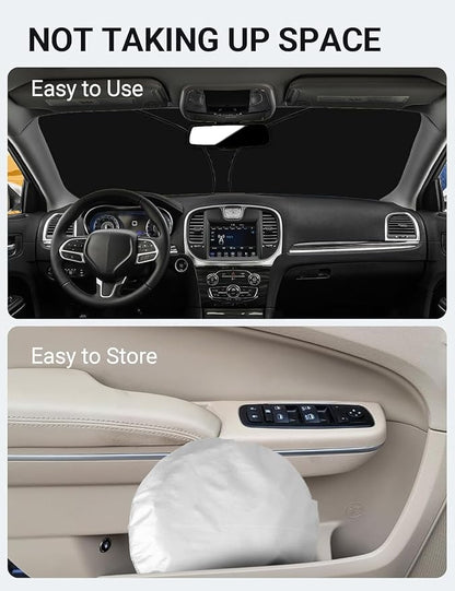 Proadsy 2026 Upgrade Front Windshield Sun Shade Foldable Sunshade Protector Sun Visor Custom Fit Chrysler 300 300C 2011-2023 Accessories