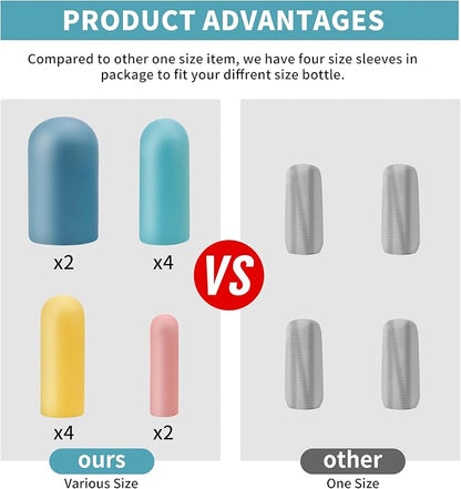 TRANOMOS Silicone Bottle Covers Travel Essentials for Women Men, Beach Vacation Essentials, Travel Size Toiletries Accessories, Cruise Ship Essentials 2026, Must Haves, Leak Proofing