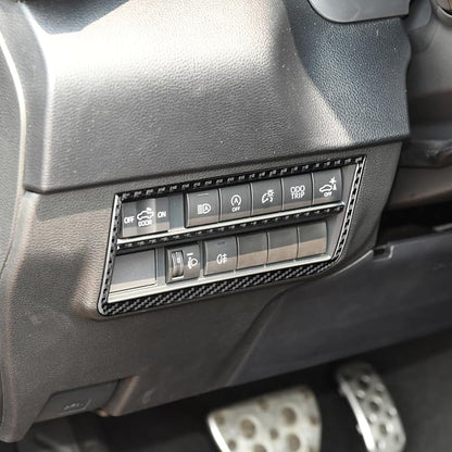 NVCNX Real Premium Carbon Fiber for Toyota Tundra 2022-2026 / Sequoia 2023-2026 2024 2025 Truck Pickup SUV Car Dash Driver Side Button Panel Cover Interior Trim Accessories Overlay Sticker Decal 2PCs