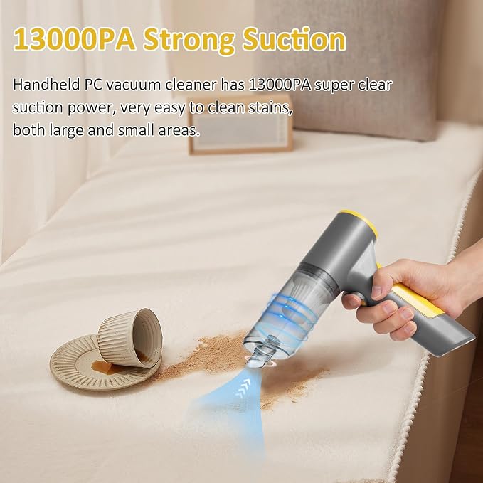 4 in 1 Wireless Handheld Vacuum Cleaner, 13000Pa Super Suction, 6000mAh Battery, Type-C, Green
