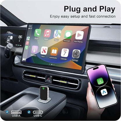 Wireless CarPlay Adapter for Apple & Android Auto, Convert Wired to Wireless,Plug & Play Auto-Connect, No Delay, BT 5.4, 2.4G/5G WiFi