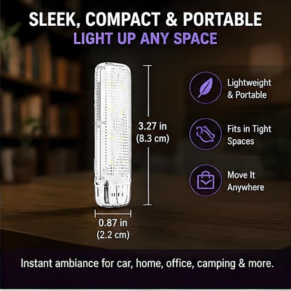 USB Car Interior Lights 2 Pack, RGB Ambient LED Car Lights with 7 Colors, 3 Lighting Modes & Touch Control, Plug-and-Play USB Mood Light for Cars, Trucks, SUVs, Bedroom, Desk, Gaming Room