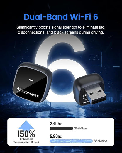 2026 Upgraded Wireless CarPlay Adapter for Apple iPhone, Mini Design, Converts Factory Wired to Wireless Adapter for CarPlay, Plug and Play, Auto Connect Fast and Stable(Only with iPhone)